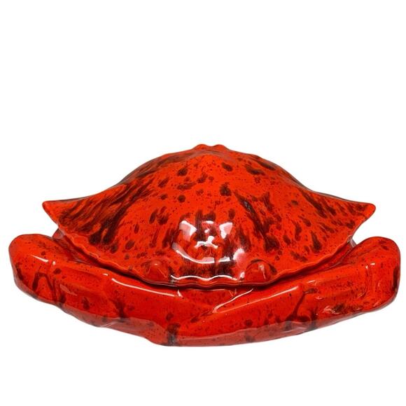 Vintage 80’s Ceramic Cooked Crab Dish 7 inches - Picture 1 of 4